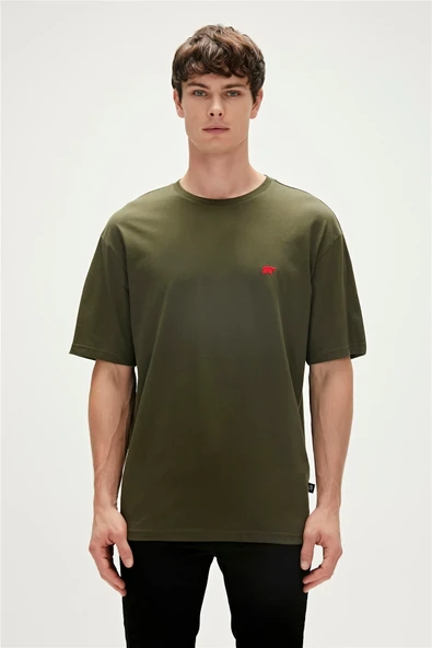 Bad Bear Daydream Oversize T-shirt Haki Yeşil Basic Erkek Tişört ürün görseli 1