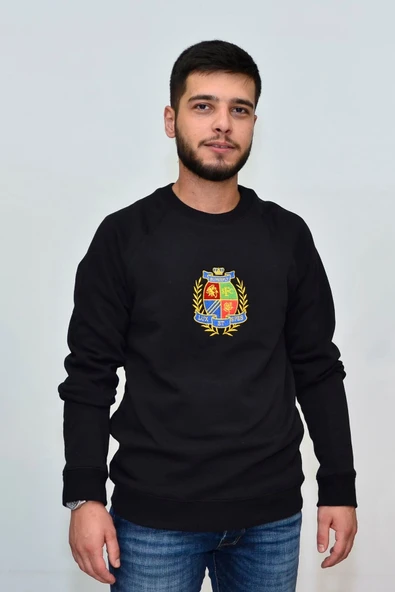 20217 Sıfır Yaka Erkek Sweat Siyah 2021702 ürün görseli 1
