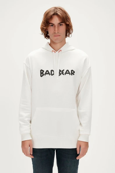 3D Bad Hoodie Off-White Beyaz Kapüşonlu Erkek Sweatshirt ürün görseli 1