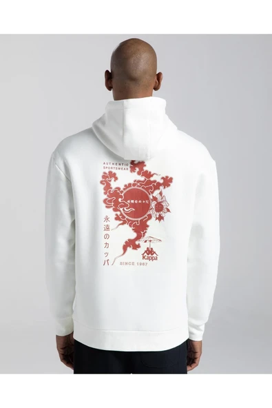 Authentic Fuji Erkek Beyaz Oversize Hoodie - Resim 4
