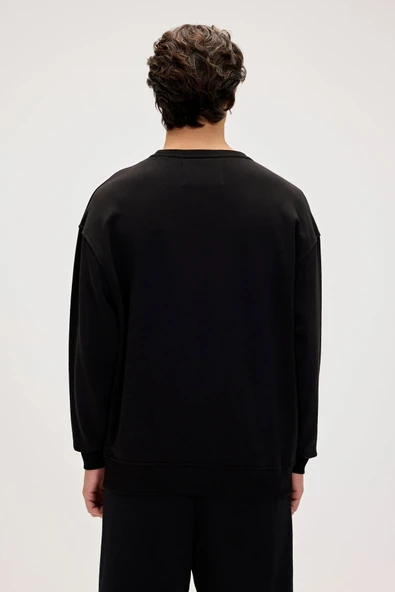 Bad Bear Javed Siyah Erkek Baskılı Sweatshirt - Resim 5