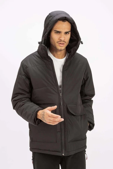 Exuma Erkek Winter Jacket M - Siyah - Resim 4