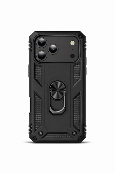 iPhone 17 Pro 6.3" Magforge Titan Ring Armor Case Siyah ürün görseli 1