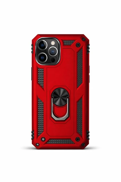 iPhone 14 Pro 6.1" Magforge Titan Ring Armor Case Bordo ürün görseli 1