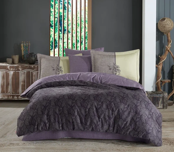 Hobby Çift Kişilik Saten Nevresim Lotus Mor ürün görseli 1