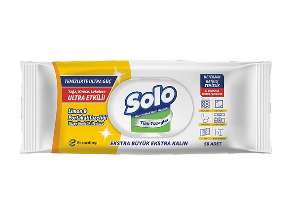 Solo Ultra Güç Limon & Portakal Kokulu Islak Havlu 100’lü ürün görseli 1