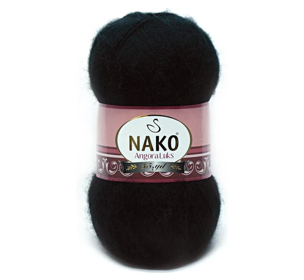 Nako Angora Luks 217 Siyah 5 Adet Örgü İpi ürün görseli 1
