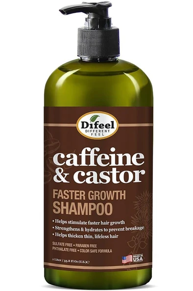 Difeel Caffeine & Castor Faster Growth Şampuan 1LT ürün görseli 1