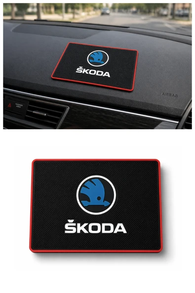 Skoda Araçlar İçin Torpido Üstü Kaydırmaz Ped - Telefon ve Eşya Sabitleyici ürün görseli 1