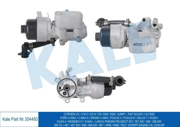 KALE YAĞ SOĞUTUCU KOMPLE FORD C-MAX FOCUS II-III MONDEO IV PEUGEOT 307 308  CC 407 508 807 3008 5008 CITR OEN C4 I-II C5 III C8 DS4 DS5 JUMPY - FIAT SCUDO ürün görseli 1