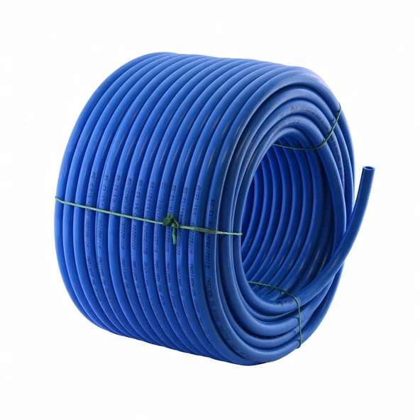 Süper Mavi Kauçuklu Bahçe Hortumu 100 Metre Ekstra Kalın Sağlam Su Sulama Yıkama Hortum 12.5 mm 1/2" ürün görseli 1