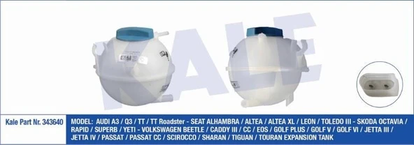 KALE GENLEŞME TANKI (RADYATÖR EK DEPO) KAPAKLI VW CADDY III/GOLFV/VI/JETTA III/IV/PASSAT/SCIROCCO ürün görseli 1