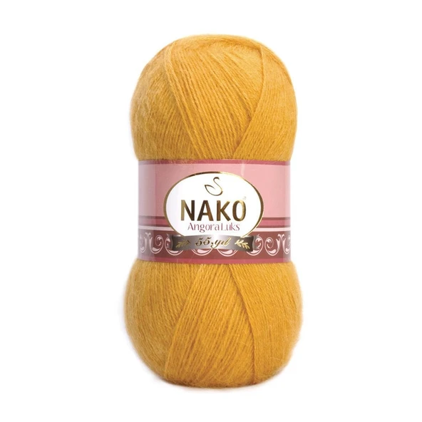 Nako Angora Luks 1636 Parlak Altın 5 Adet Örgü İpi ürün görseli 1