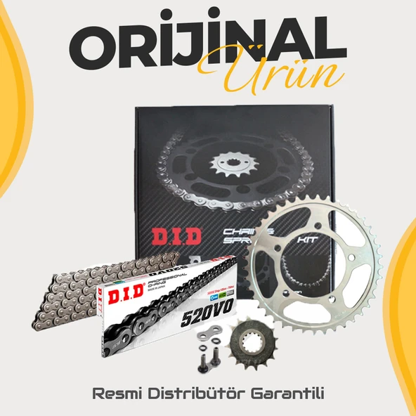 Dıd Bajaj Pulsar F 250 Zincir Dişli Seti (2022-2025) O-Ringli Zincir (Çelik Renk) ürün görseli 1