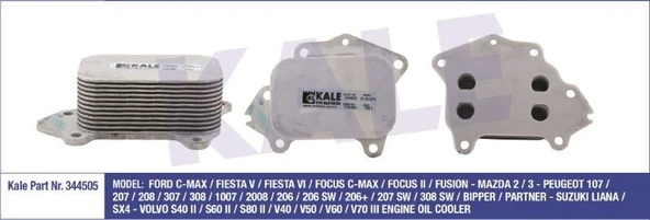 KALE YAĞ SOĞUTUCU PEUGEOT 107-206-307-C1-C2-C3 (DV4) 1.4HDI / 307-407-PARTNER II-CITROEN BERLINGO II ürün görseli 1