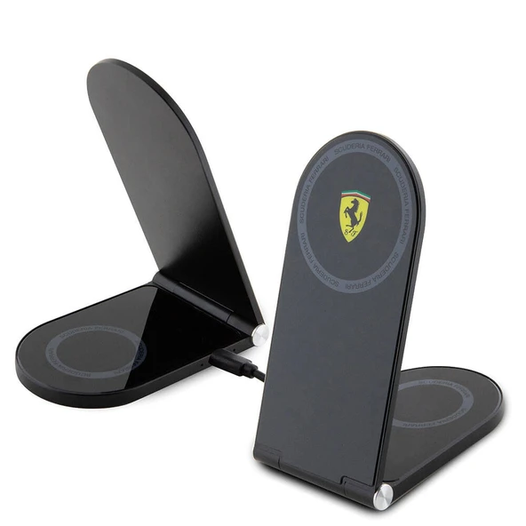 Ferrari Orjinal Lisanslı Katlanabilir Baskılı Shield Logolu Magnetik Kablosuz Şarj Standı ürün görseli 1