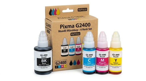 Canon Pixma G2400 Muadil Mürekkep - 4 Renk Set ürün görseli 1