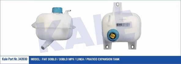 KALE GENLEŞME TANKI (RADYATÖR EK DEPO) KAPAKLI FIAT DOBLO / DOBLO MPV / LINEA / PRATICO ürün görseli 1
