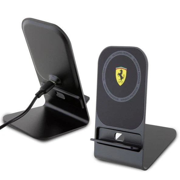 Ferrari Orjinal Lisanslı Katlanabilir Baskılı Shield Logolu Standlı Magnetik Kablosuz Şarj Standı ürün görseli 1