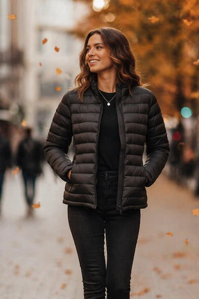 hummel Magic Zip Coat 940277-2001 Siyah Kadın Mont ürün görseli 1
