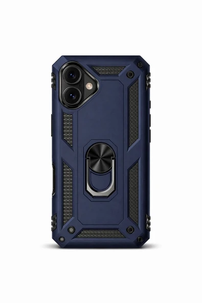 iPhone 16 6.1" Magforge Titan Ring Armor Case Lacivert ürün görseli 1