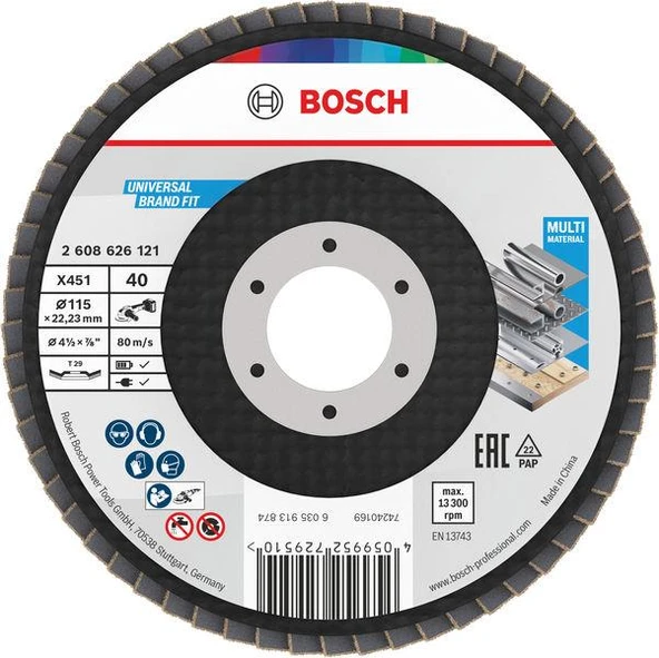 Bosch x451 Flap Disk 40K 115mm 60ad ürün görseli 1