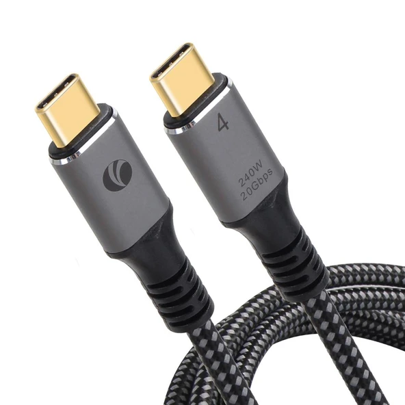 Vcom Cu521M-2.0 Type-C Usb4 20Gbps Data 240W 2 Metre Şarj Kablosu ürün görseli 1