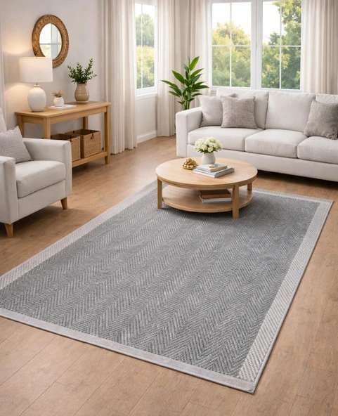 Merinos Rs Sisal 79265-096 Özel Kesme Halı Gri ürün görseli 1