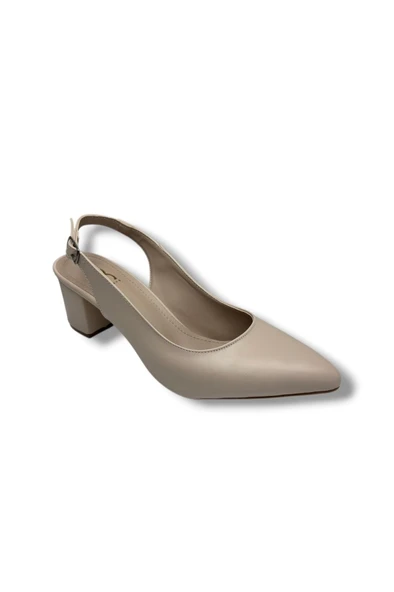 C-Shoes CV110-25 Cilt Sivri Burun Kalın Topuk Arkası Açık Kadın Ayakkabı 41-42 ürün görseli 1