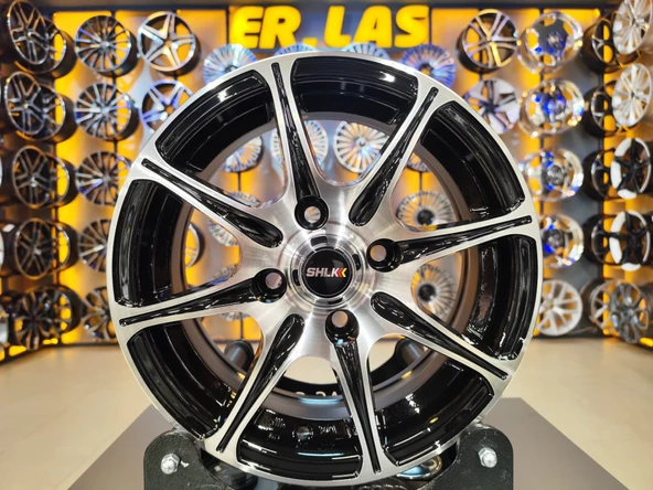 4 Adet SLK-2049 5.5*13 4*114.3 ET35 73.1 BLACK MACHINED JANT (Takım) ürün görseli 1