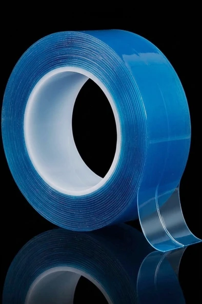 Çift Taraflı Şeffaf Mavi Bant Silikonlu Su Geçirmez 5 Metre X 50 Mm- Extra Güçlü ürün görseli 1
