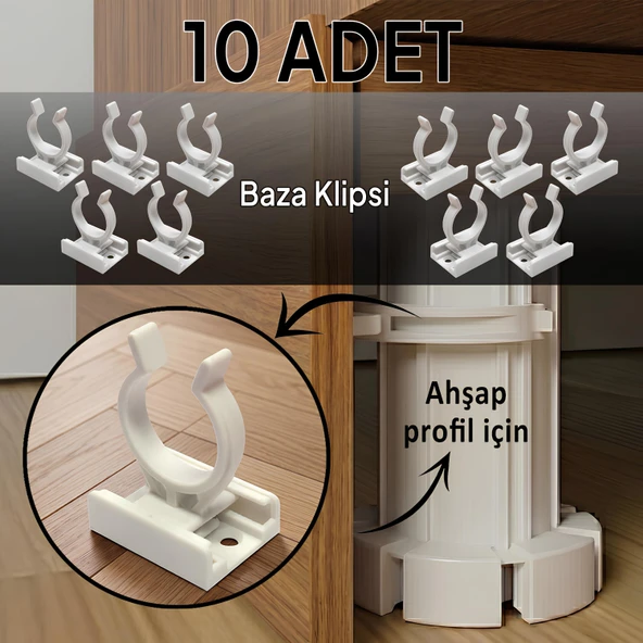 10 Adet Ahşap Baza Klipsi Mutfak Dolap Tezgah Alt Kısım Kapatma Klips Mobilya Ayak Tutucu Toka ürün görseli 1