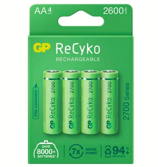 GP Recyko AA 2600 Mah Şarjlı 4'Lü Pil ürün görseli 1
