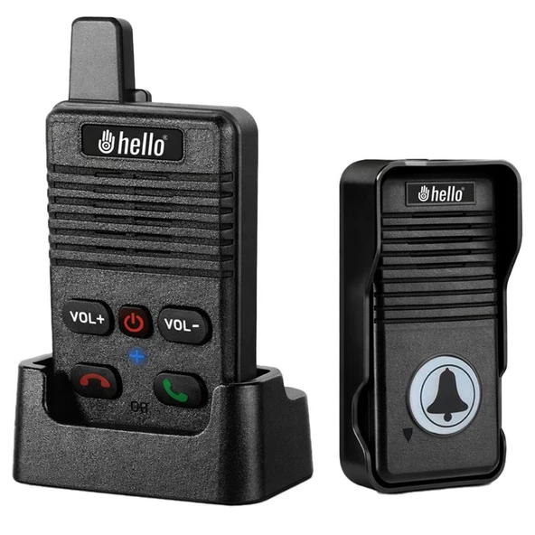 Hello D90 1000Mah Şarjlı Kapalı Devre Telsiz Kapı Zili Çift Taraflı Sesli İletişim 29918 ürün görseli 1