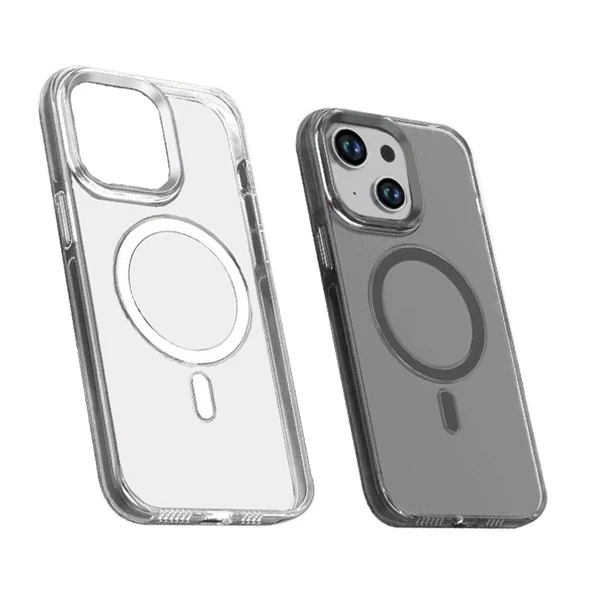 Apple iPhone 15 Plus Kılıf Zore Wireless Şarj Özellikli Şeffaf Efsane Kapak ürün görseli 1