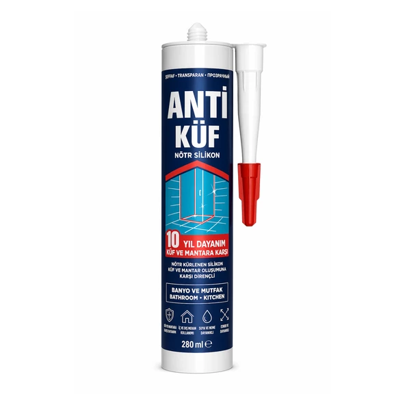 Beyaz Anti Küf Silikon Nötr 280 ML Banyo Lavabo Mutfak İçin Uygun Küfe ve Suya Dayanıklı Silikon ürün görseli 1