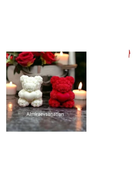 2 Li Ayıcıklı Mum ürün görseli 1