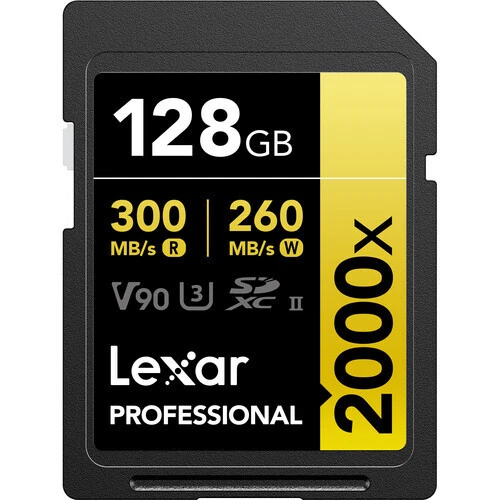 Lexar 128GB 2000x Professional SDXC UHS-II V90 300 MB/s Hafıza Kartı ürün görseli 1