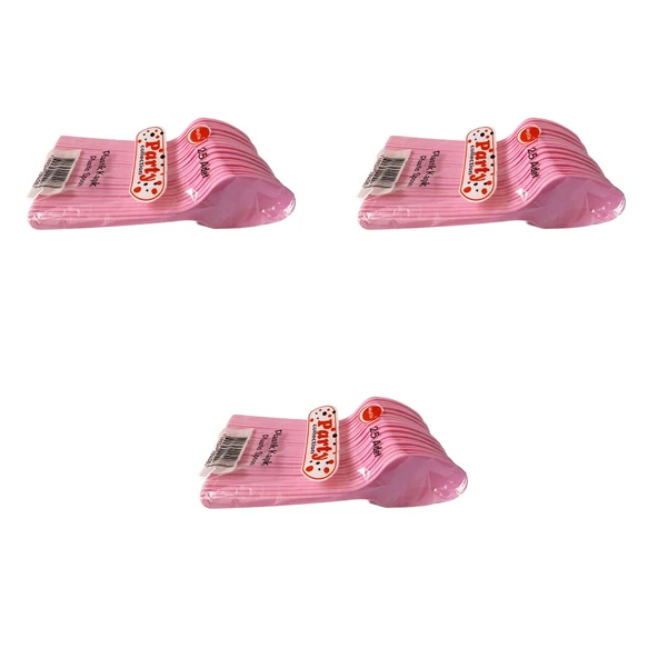 Plastik Lüx Pembe Renk Kaşık - Parti Davet Piknik Çorba Yemek Kaşığı - 18 Cm. - 25'li 3 Paket ürün görseli 1
