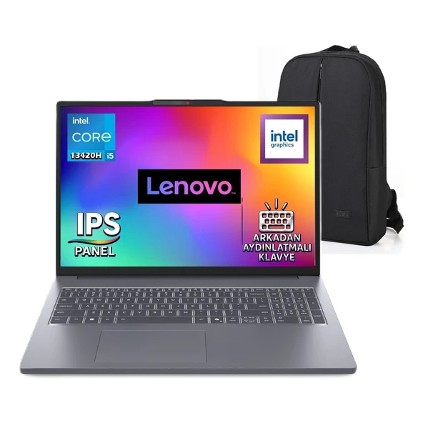 ıdeapad Slim 3 16IRH10 Intel Core I5 13420H 24GB 512GB SSD W11 Pro 16” IPS 300NITS Wuxga Snertech Çanta ürün görseli 1