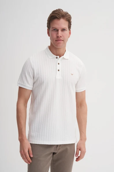 Cazador 40520 Erkek Beyaz Polo Yaka Tshirt ürün görseli 1