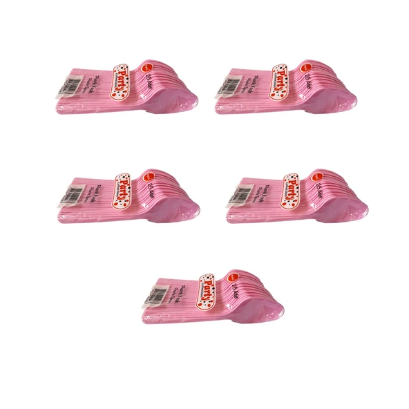 Plastik Lüx Pembe Renk Kaşık - Parti Davet Piknik Çorba Yemek Kaşığı - 18 Cm. - 25'li 5 Paket ürün görseli 1