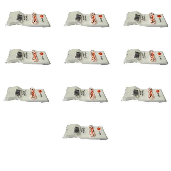 Plastik Çatal Beyaz Renkli Parti Piknik Davet Doğum Günü Çatalı - 18 Cm. - 25 Adetlik 10 Paket ürün görseli 1