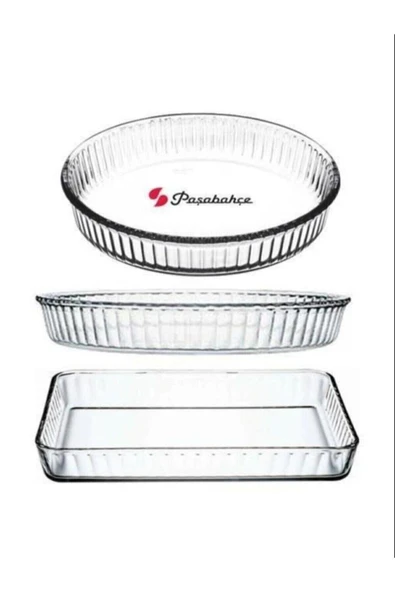 Paşabahçe borcam fırın tepsisi - 3 lü borcam set ürün görseli 1