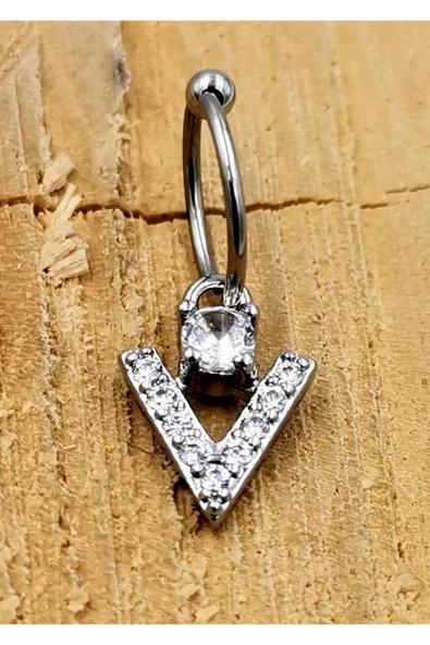 Çelik Zirkon Taşlı Piercing ürün görseli 1