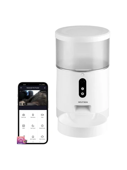 Neutron NTL-PF04LCAM Kameralı ve Sesli Akıllı Mama Kabı Wi-Fi Destekli 4 Litre App ile Kontrol ürün görseli 1