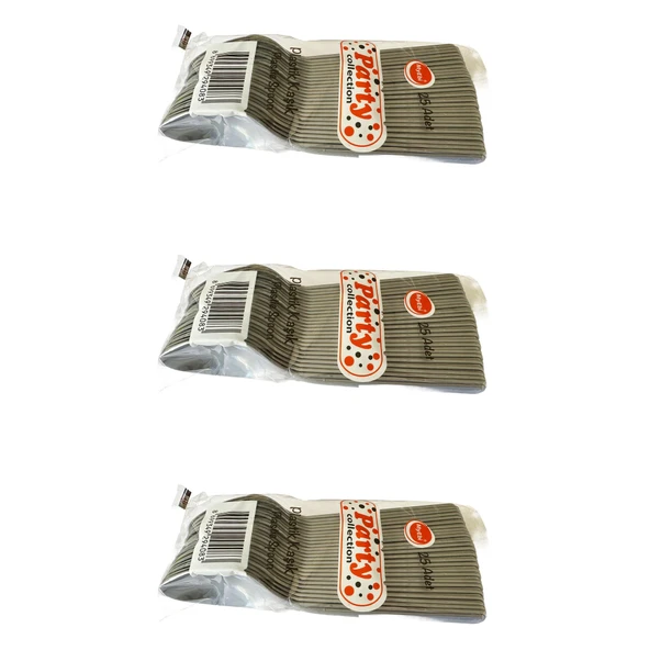 Plastik Gümüş Gri Renk Kaşık - Parti Davet Piknik Çorba Yemek Kaşığı - 18 Cm. - 25 Adetlik 3 Paket ürün görseli 1