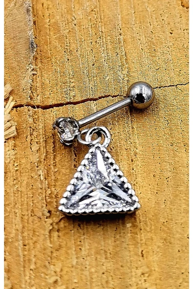 Çelik Zirkon Taşlı Piercing ürün görseli 1