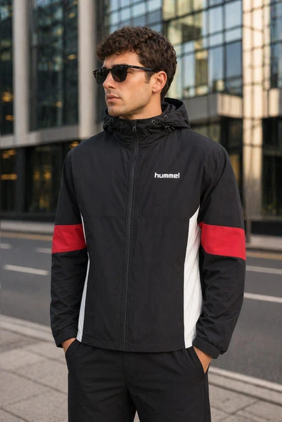 hummel Yeno 940279-2001 Rencoat Siyah Erkek Yağmurluk ürün görseli 1