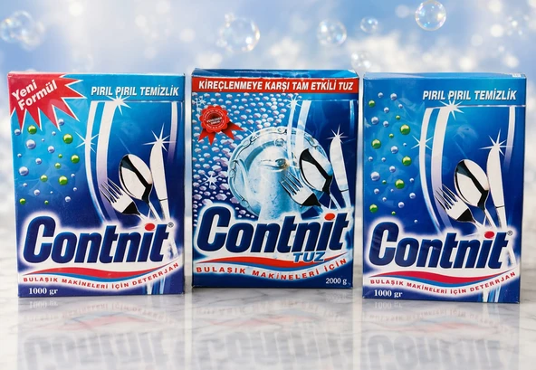 CONTNİT BULAŞIK MAKİNESİ DETERJANI 2 ADET 1000 GR & CONTNİT BULAŞIK MAKİNESİ TUZU 2 KG ürün görseli 1